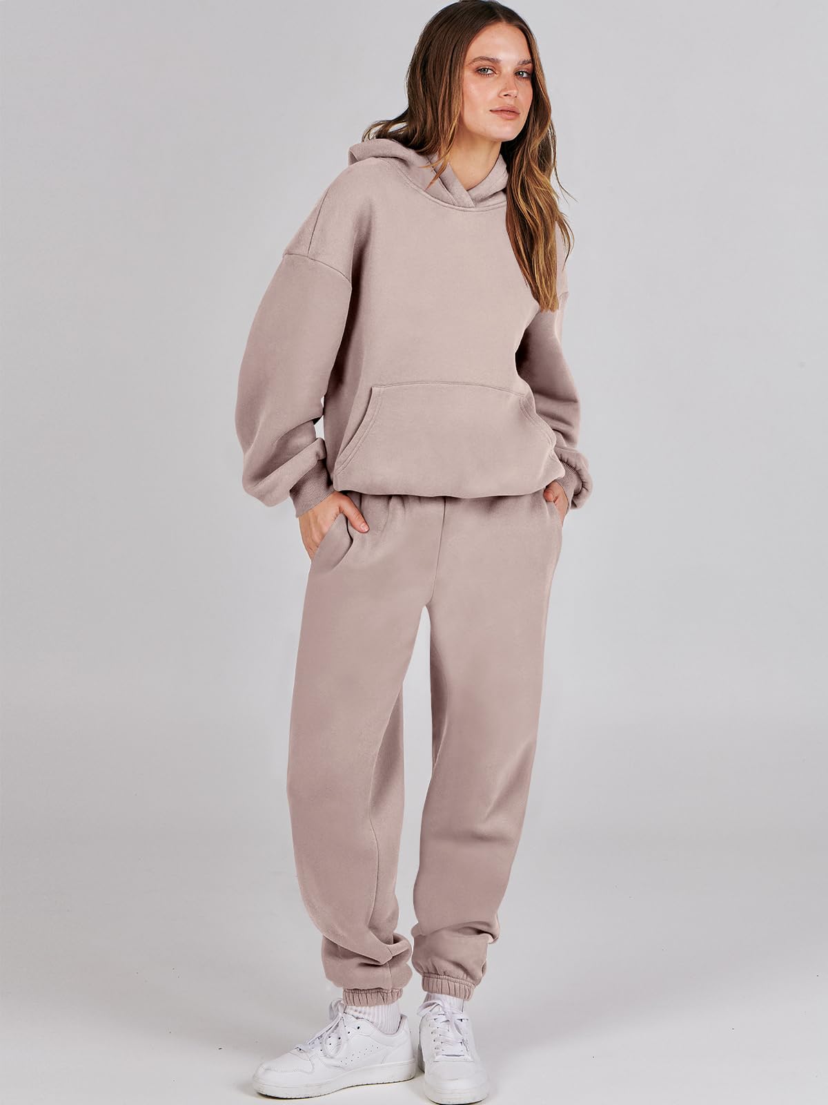 ANRABESS Womens 2 Piece Outfits Lounge Hoodie Oversized Sweatshirt Jogger Sweatpants Y2K Tracksuit Sweatsuit Set Fall Clothes