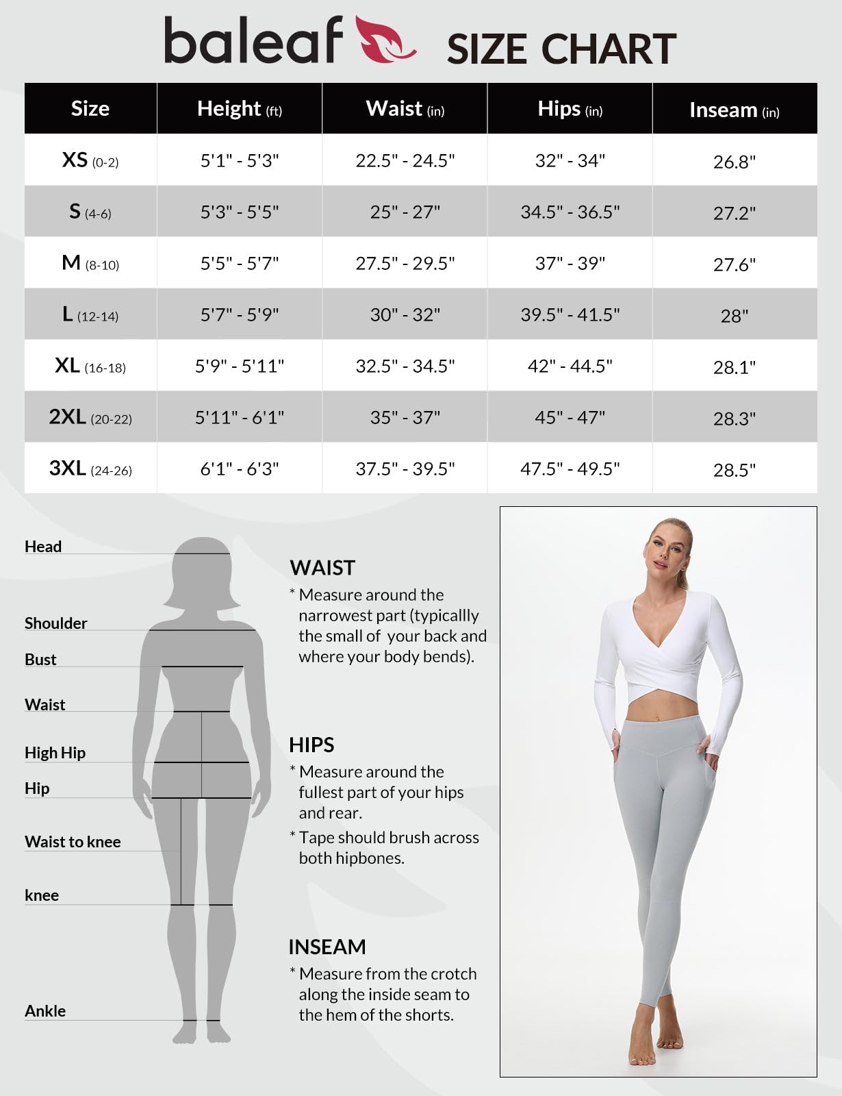 BALEAF Women's Fleece Lined Leggings Thermal Warm Winter Tights High Waisted Yoga Pants Cold Weather with Pockets