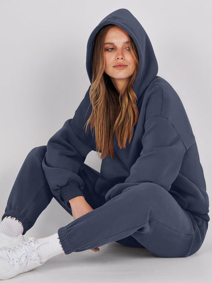 ANRABESS Womens 2 Piece Outfits Lounge Hoodie Oversized Sweatshirt Jogger Sweatpants Y2K Tracksuit Sweatsuit Set Fall Clothes