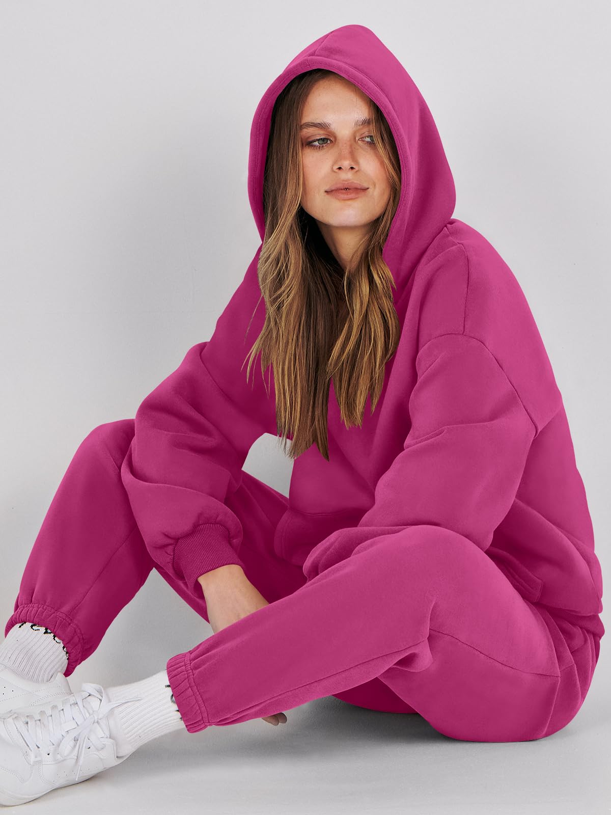 ANRABESS Womens 2 Piece Outfits Lounge Hoodie Oversized Sweatshirt Jogger Sweatpants Y2K Tracksuit Sweatsuit Set Fall Clothes