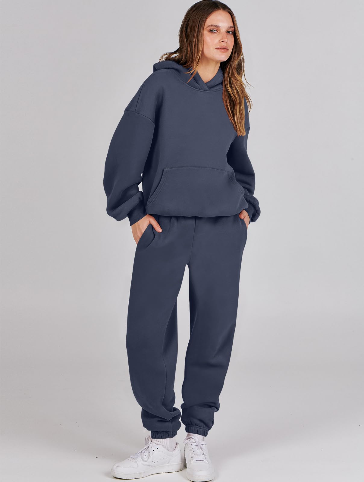 ANRABESS Womens 2 Piece Outfits Lounge Hoodie Oversized Sweatshirt Jogger Sweatpants Y2K Tracksuit Sweatsuit Set Fall Clothes