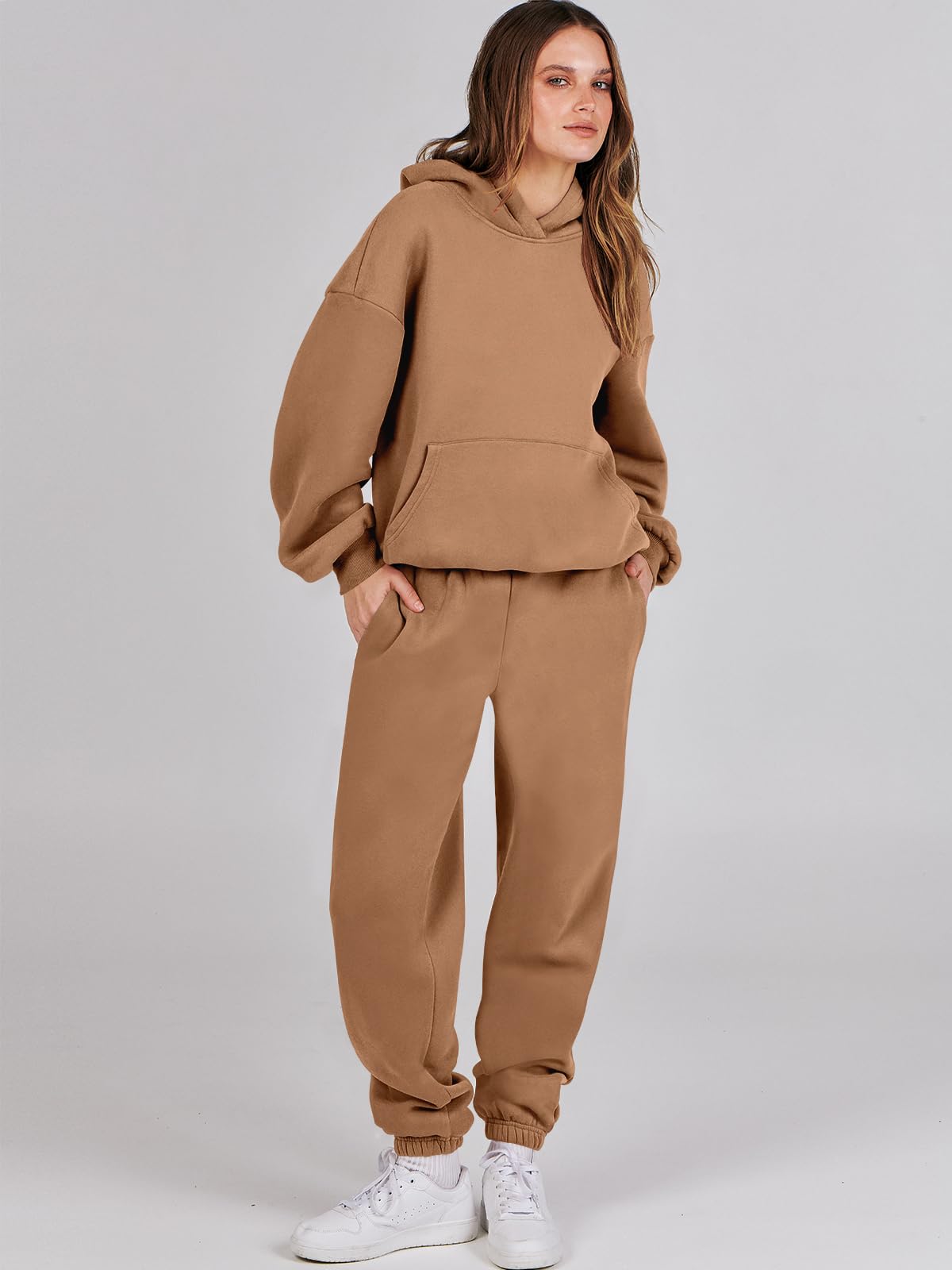 ANRABESS Womens 2 Piece Outfits Lounge Hoodie Oversized Sweatshirt Jogger Sweatpants Y2K Tracksuit Sweatsuit Set Fall Clothes