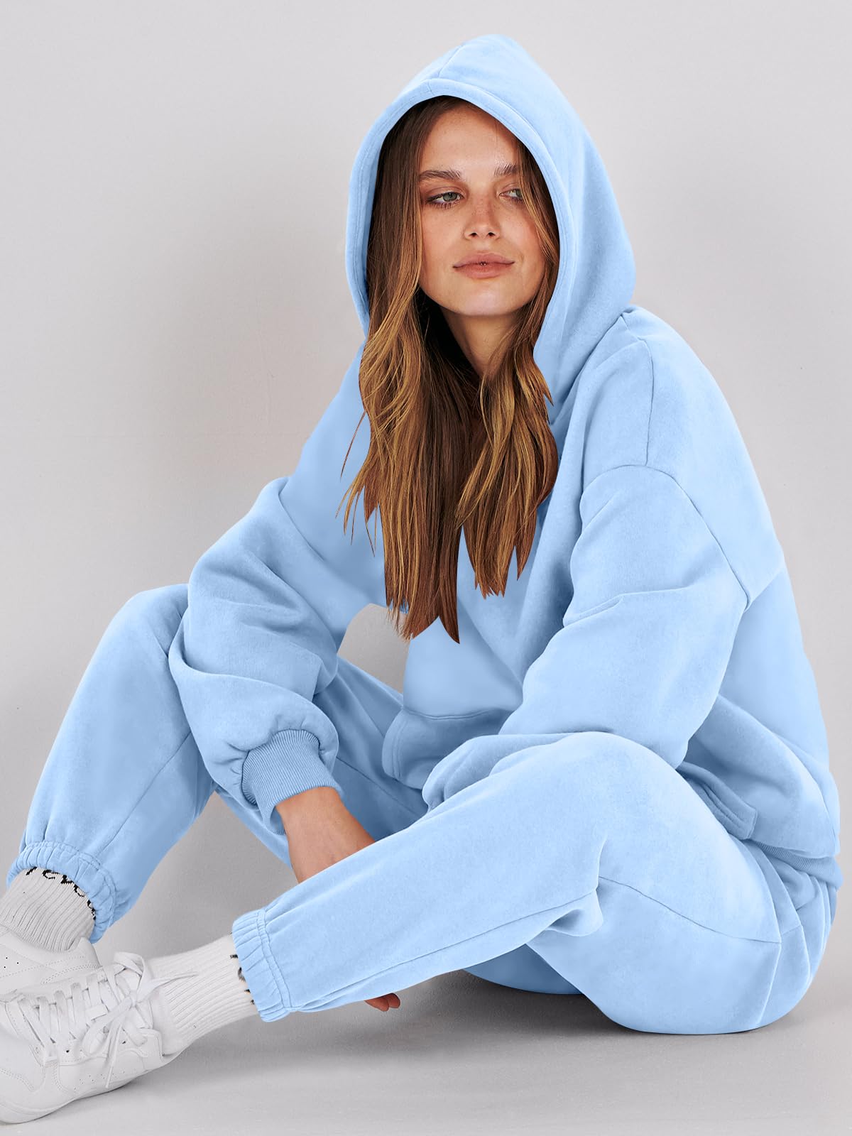 ANRABESS Womens 2 Piece Outfits Lounge Hoodie Oversized Sweatshirt Jogger Sweatpants Y2K Tracksuit Sweatsuit Set Fall Clothes