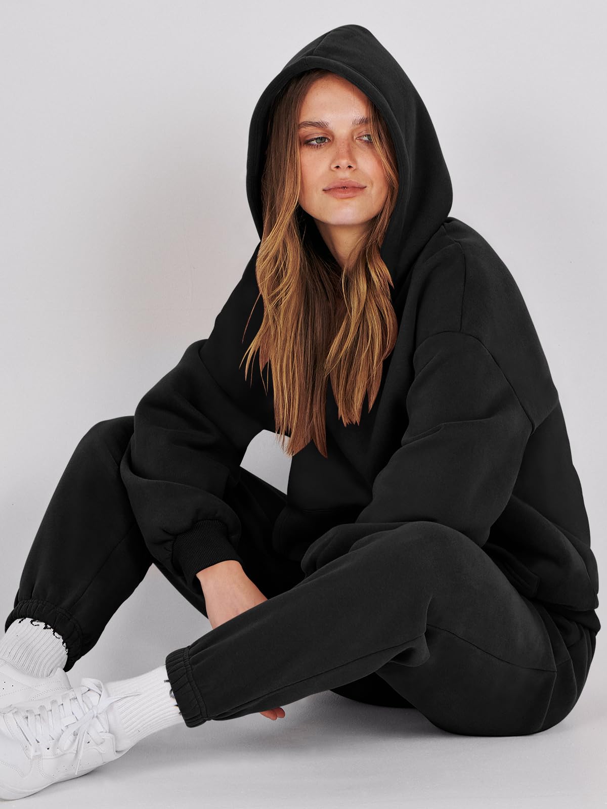 ANRABESS Womens 2 Piece Outfits Lounge Hoodie Oversized Sweatshirt Jogger Sweatpants Y2K Tracksuit Sweatsuit Set Fall Clothes