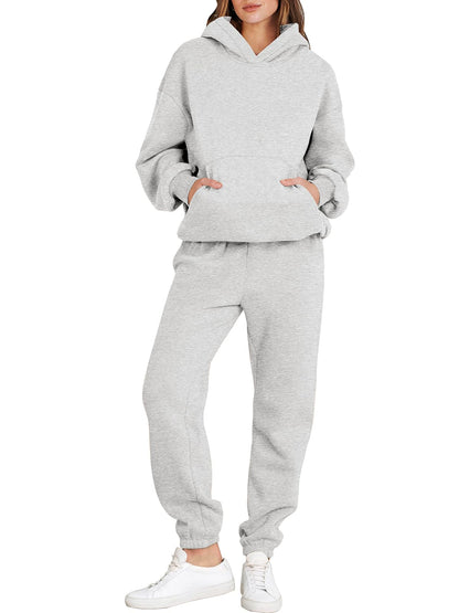 ANRABESS Womens 2 Piece Outfits Lounge Hoodie Oversized Sweatshirt Jogger Sweatpants Y2K Tracksuit Sweatsuit Set Fall Clothes