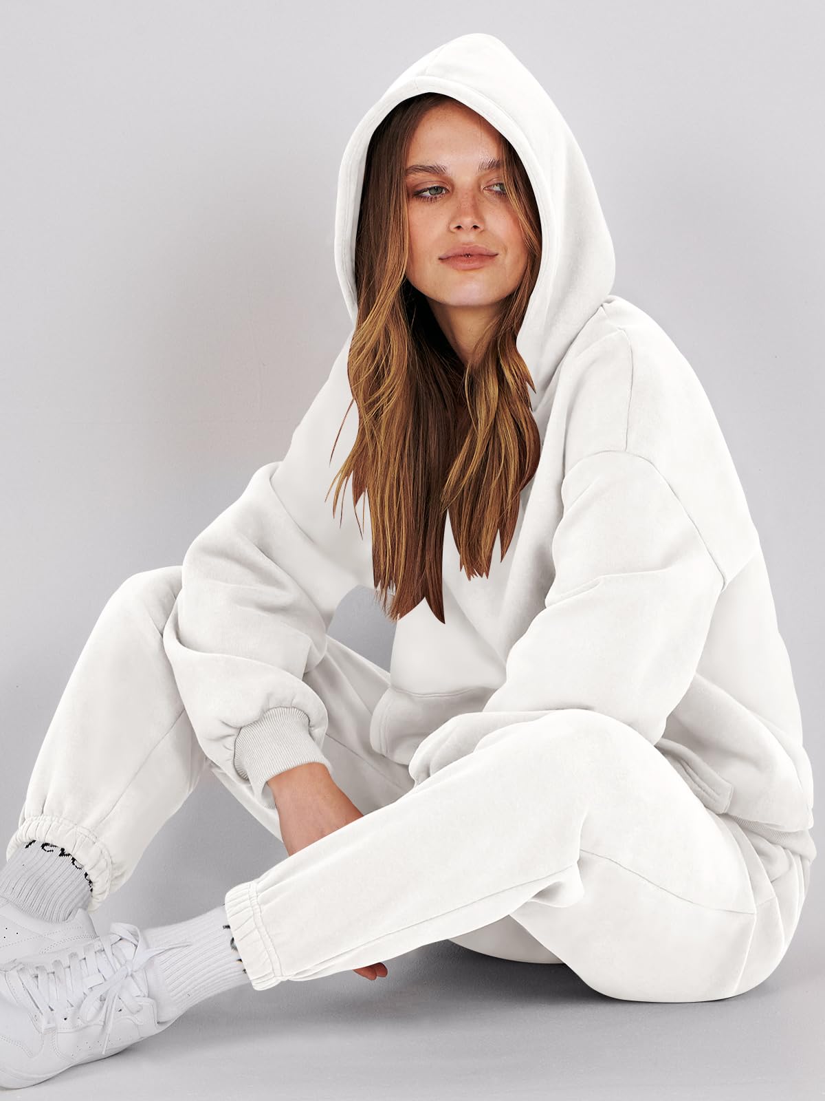 ANRABESS Womens 2 Piece Outfits Lounge Hoodie Oversized Sweatshirt Jogger Sweatpants Y2K Tracksuit Sweatsuit Set Fall Clothes