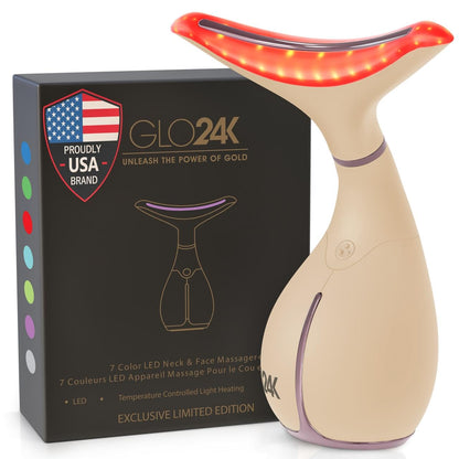 GLO24K 7 Color Light Skin Rejuvenation Neck and Face Massager