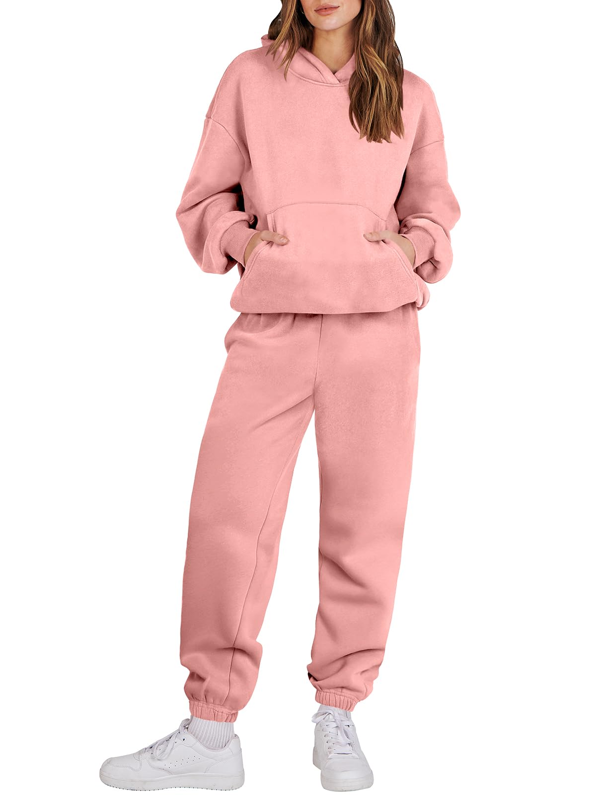 ANRABESS Womens 2 Piece Outfits Lounge Hoodie Oversized Sweatshirt Jogger Sweatpants Y2K Tracksuit Sweatsuit Set Fall Clothes