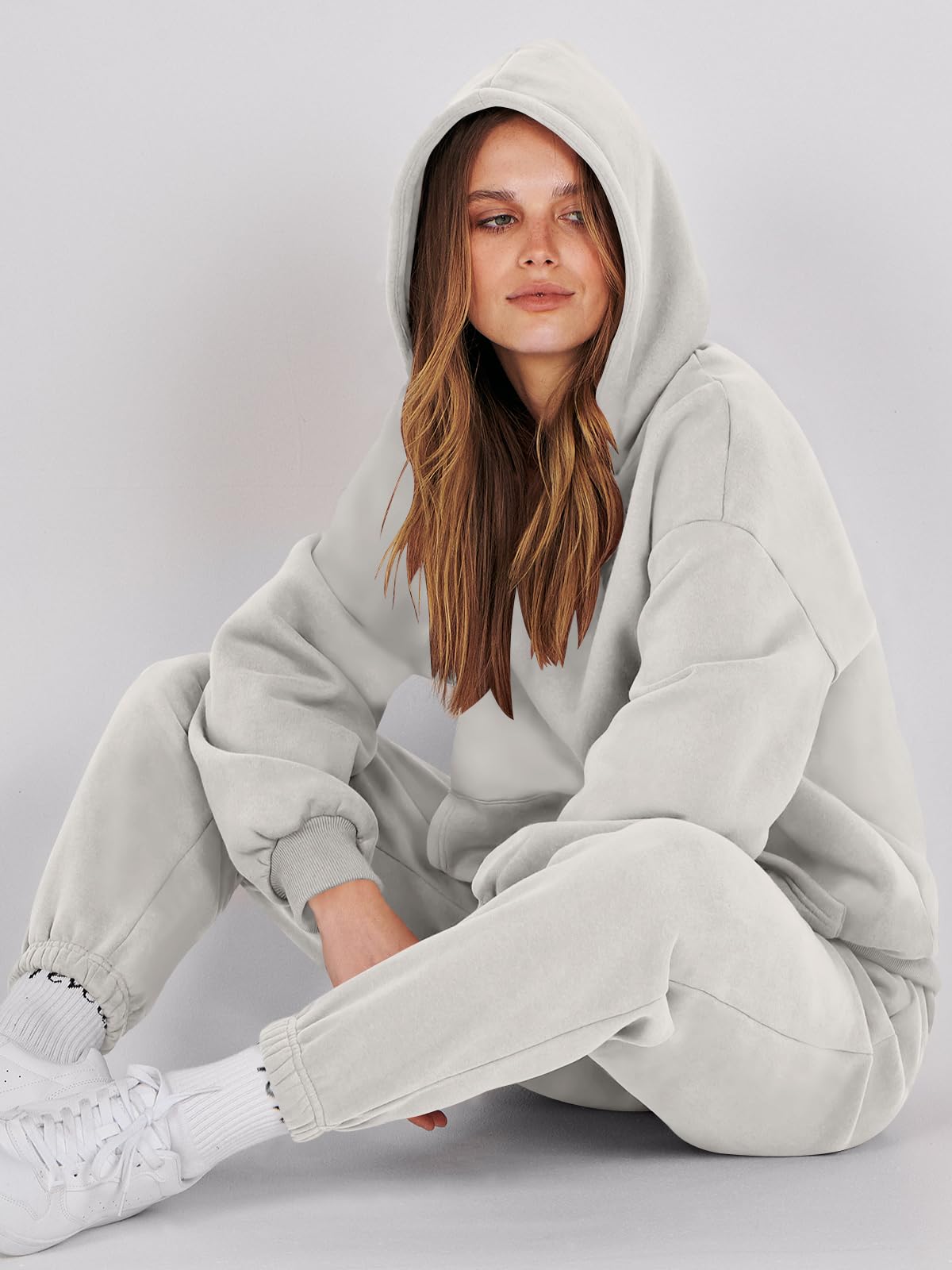 ANRABESS Womens 2 Piece Outfits Lounge Hoodie Oversized Sweatshirt Jogger Sweatpants Y2K Tracksuit Sweatsuit Set Fall Clothes