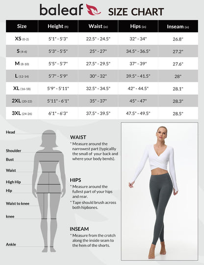 BALEAF Women's Fleece Lined Leggings Thermal Warm Winter Tights High Waisted Yoga Pants Cold Weather with Pockets