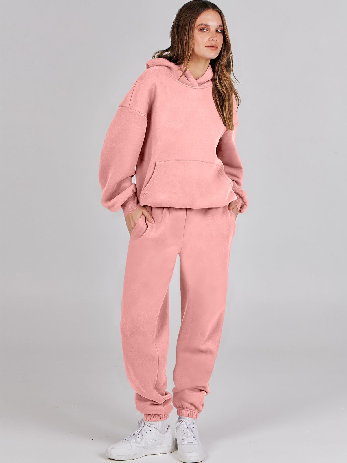 ANRABESS Womens 2 Piece Outfits Lounge Hoodie Oversized Sweatshirt Jogger Sweatpants Y2K Tracksuit Sweatsuit Set Fall Clothes