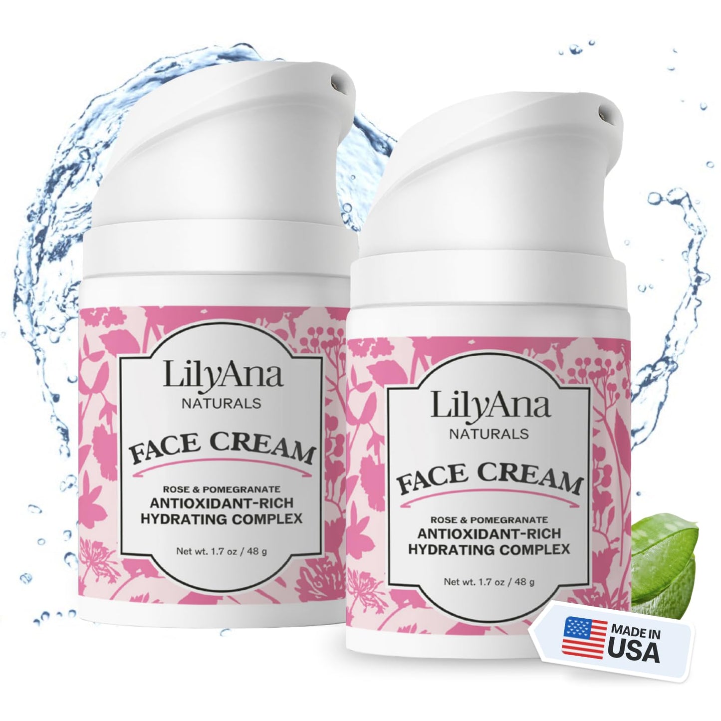 LilyAna Naturals Firming Face Lift Cream with Bakuchiol, Sea Moss and Peptide Complex - Face Tightening and Skin Firming Cream for Face - Advanced Anti-Aging Moisturizer - Made in the USA - 1oz