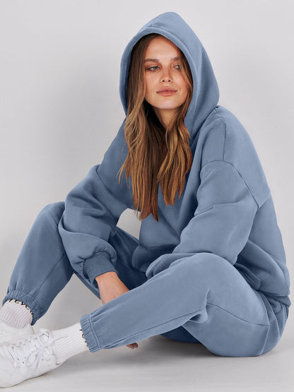 ANRABESS Womens 2 Piece Outfits Lounge Hoodie Oversized Sweatshirt Jogger Sweatpants Y2K Tracksuit Sweatsuit Set Fall Clothes