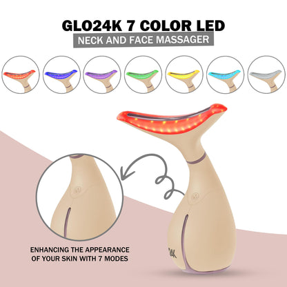 GLO24K 7 Color Light Skin Rejuvenation Neck and Face Massager