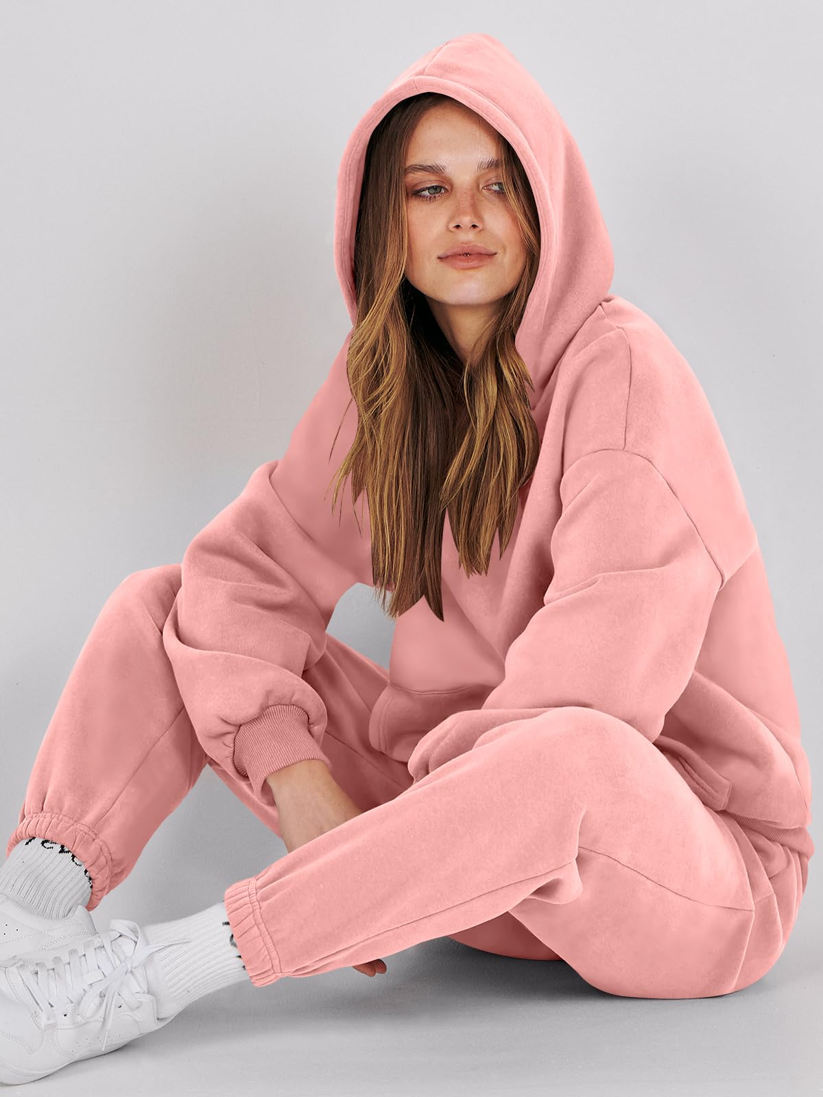 ANRABESS Womens 2 Piece Outfits Lounge Hoodie Oversized Sweatshirt Jogger Sweatpants Y2K Tracksuit Sweatsuit Set Fall Clothes