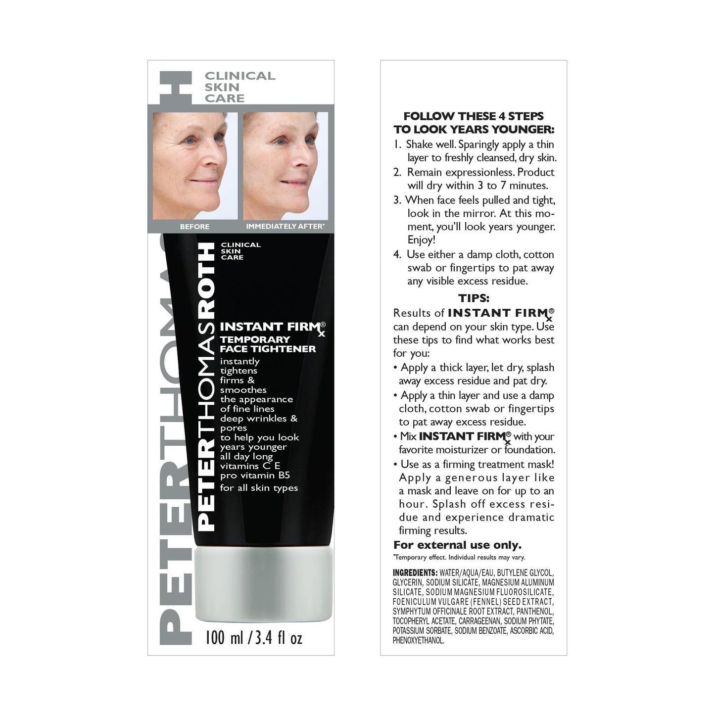 Peter Thomas Roth | Instant FIRMx Temporary Face Tightener | Firm and Smooth the Look of Fine Lines, Deep Wrinkles and Pores