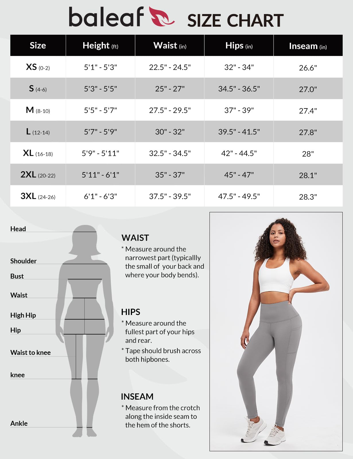 BALEAF Women's Fleece Lined Leggings Thermal Warm Winter Tights High Waisted Yoga Pants Cold Weather with Pockets