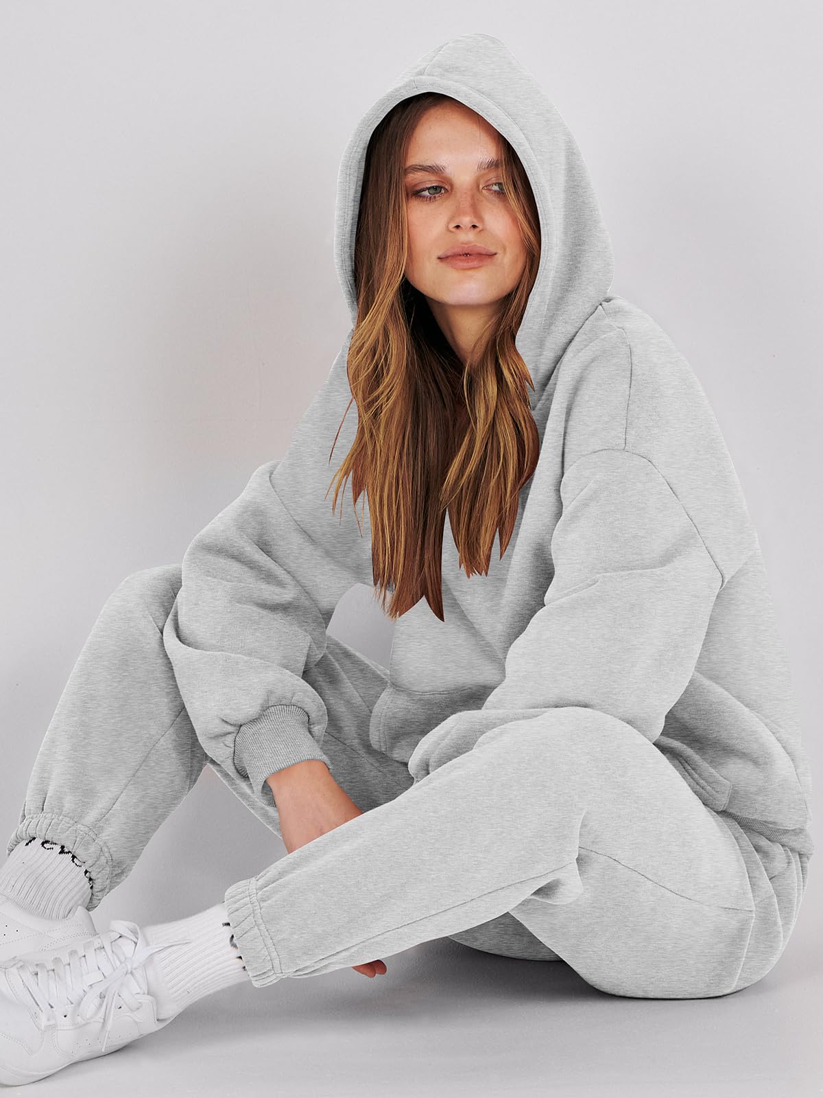 ANRABESS Womens 2 Piece Outfits Lounge Hoodie Oversized Sweatshirt Jogger Sweatpants Y2K Tracksuit Sweatsuit Set Fall Clothes