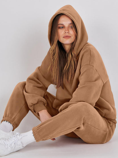 ANRABESS Womens 2 Piece Outfits Lounge Hoodie Oversized Sweatshirt Jogger Sweatpants Y2K Tracksuit Sweatsuit Set Fall Clothes